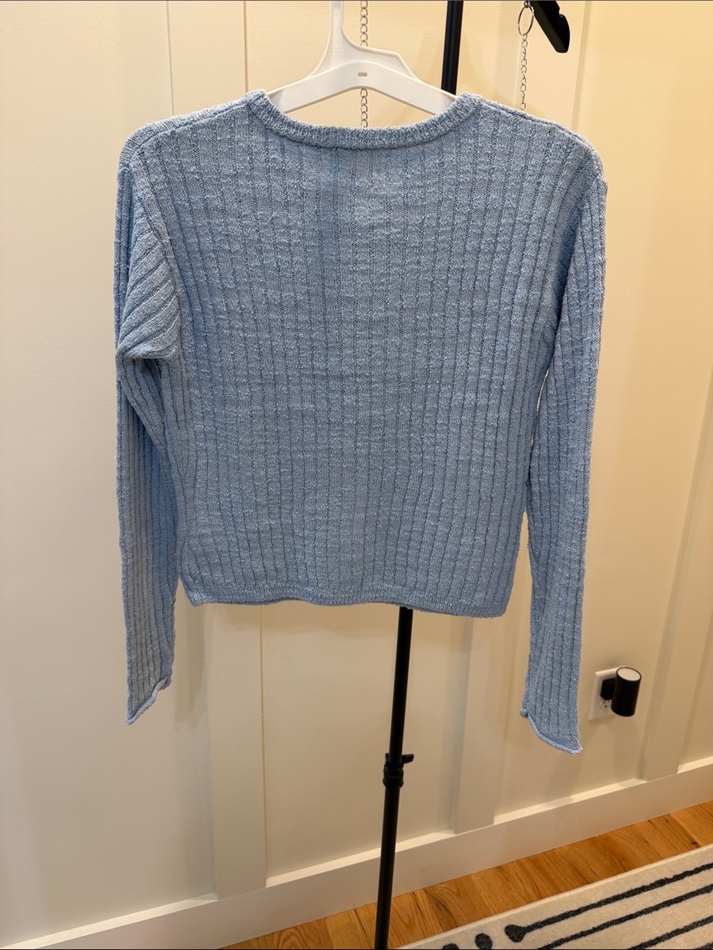 Universal Thread Light Blue Ribbed Button-Up Cardigan #898 - Picture 4 of 7